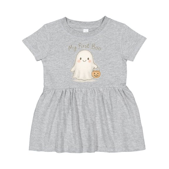 Inktastic My First Boo Cute Ghost Halloween Girls Baby Dress