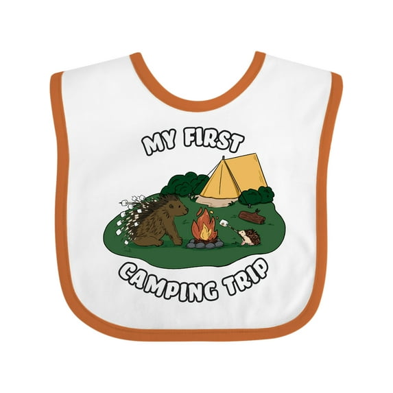 Inktastic My First Camping Trip-camping Hedgehog Boys or Girls Baby Bib