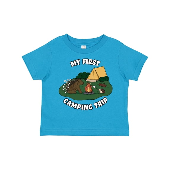 Inktastic My First Camping Trip-camping Hedgehog Boys or Girls Toddler T-Shirt