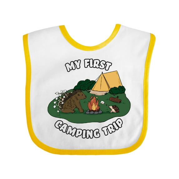 Inktastic My First Camping Trip-camping Hedgehog Boys or Girls Baby Bib