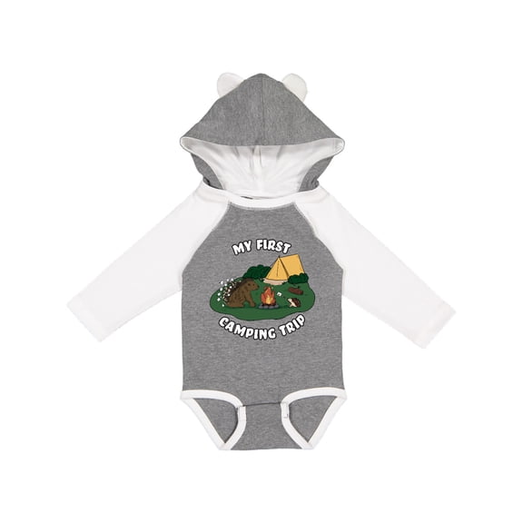 Inktastic My First Camping Trip-camping Hedgehog Boys or Girls Long Sleeve Baby Bodysuit