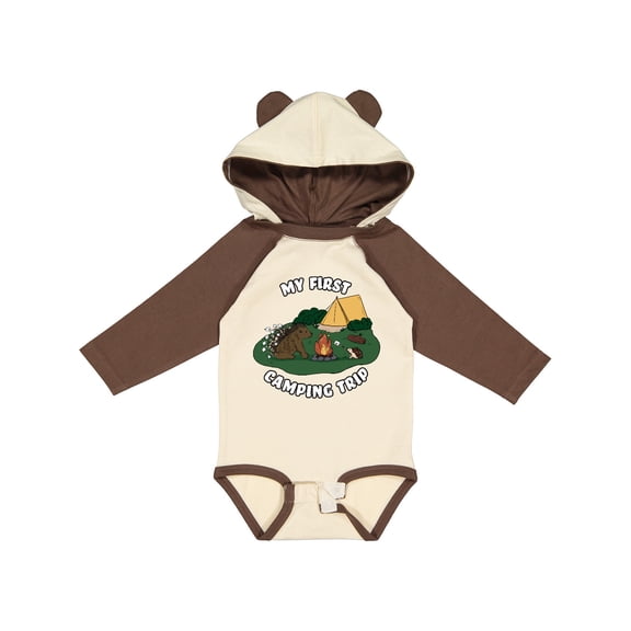 Inktastic My First Camping Trip-camping Hedgehog Boys or Girls Long Sleeve Baby Bodysuit