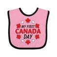 thumbnail image 1 of Inktastic My First Canada Day with Red and White Maple Leaves Boys or Girls Baby Bib, 1 of 4