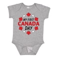 thumbnail image 1 of Inktastic My First Canada Day with Red and White Maple Leaves Boys or Girls Baby Bodysuit, 1 of 5