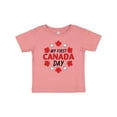 thumbnail image 1 of Inktastic My First Canada Day with Red and White Maple Leaves Boys or Girls Baby T-Shirt, 1 of 5
