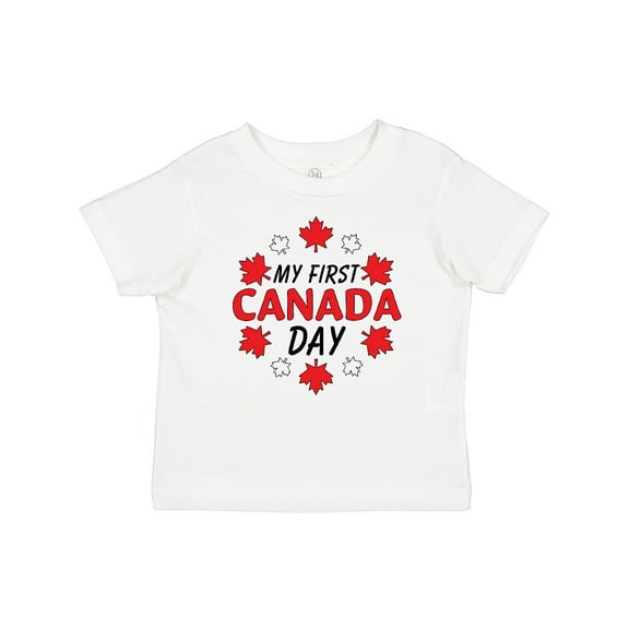 Inktastic My First Canada Day with Red and White Maple Leaves Boys or Girls Baby T-Shirt