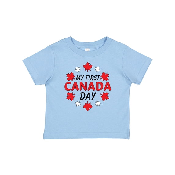 Inktastic My First Canada Day with Red and White Maple Leaves Boys or Girls Baby T-Shirt