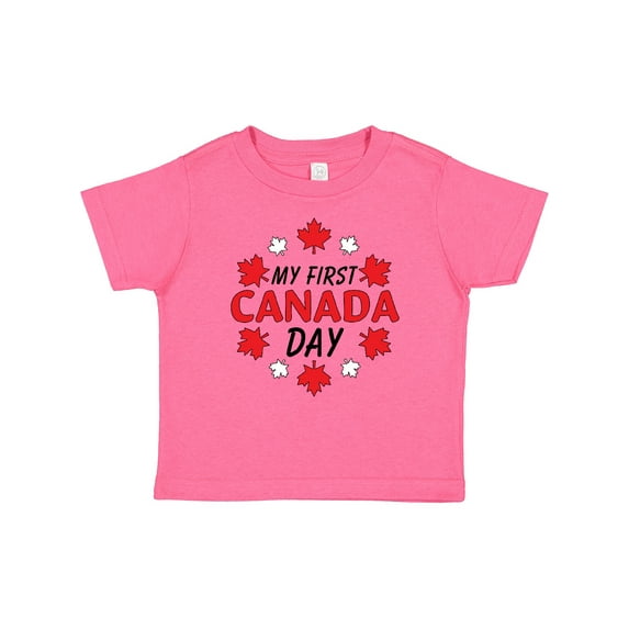 Inktastic My First Canada Day with Red and White Maple Leaves Boys or Girls Baby T-Shirt