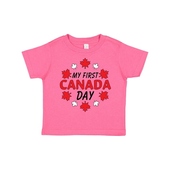 Inktastic My First Canada Day with Red and White Maple Leaves Boys or Girls Toddler T-Shirt