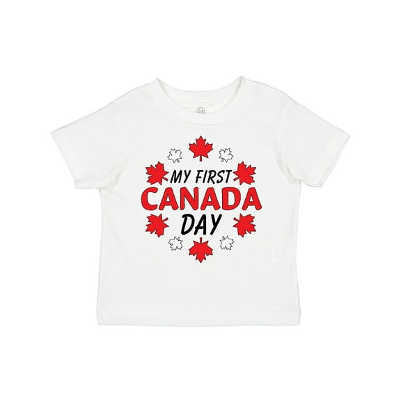 Inktastic My First Canada Day with Red and White Maple Leaves Boys or Girls Toddler T-Shirt