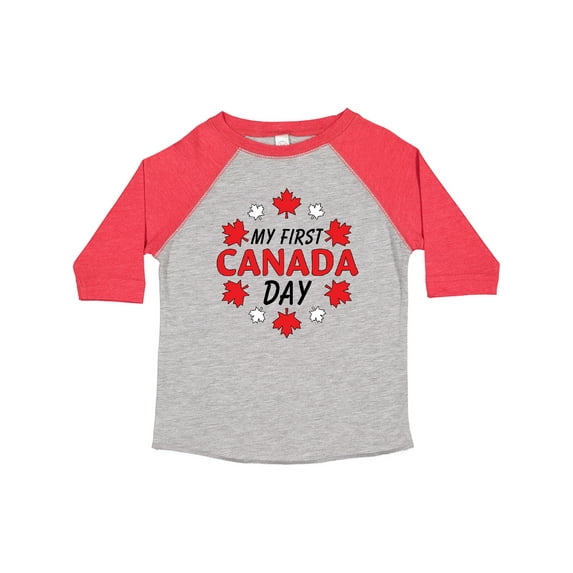 Inktastic My First Canada Day with Red and White Maple Leaves Boys or Girls Toddler T-Shirt