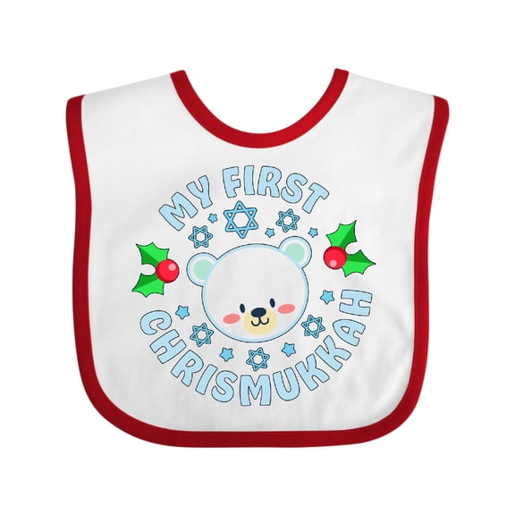 Inktastic My First Christmukkah-bear and Stars Boys or Girls Baby Bib