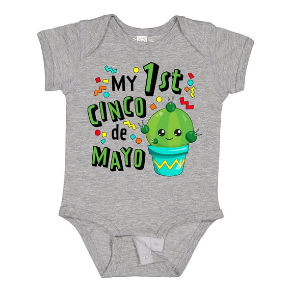 Inktastic My First Cinco De Mayo Cute Cactus Boys or Girls Baby Bodysuit