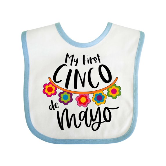 Inktastic My First Cinco De Mayo Flowers Boys or Girls Baby Bib