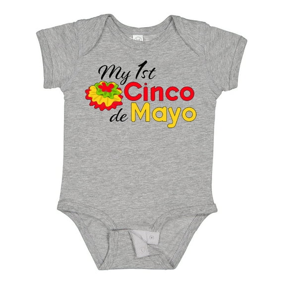 Inktastic My First Cinco De Mayo with Colorful Flower Boys or Girls Baby Bodysuit