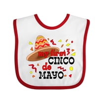 Inktastic My First Cinco De Mayo with Sombrero Boys or Girls Baby Bib