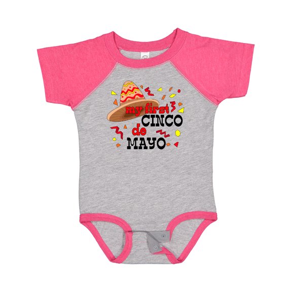 Inktastic My First Cinco De Mayo with Sombrero Boys or Girls Baby Bodysuit
