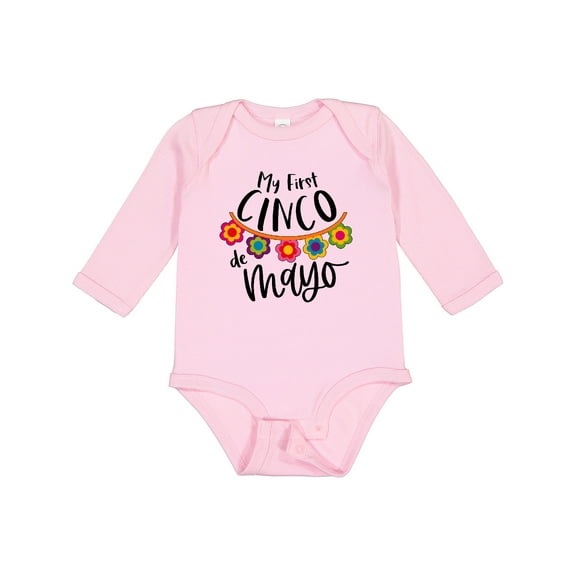 Inktastic My First Cinco de Mayo- Flowers Boys or Girls Long Sleeve Baby Bodysuit