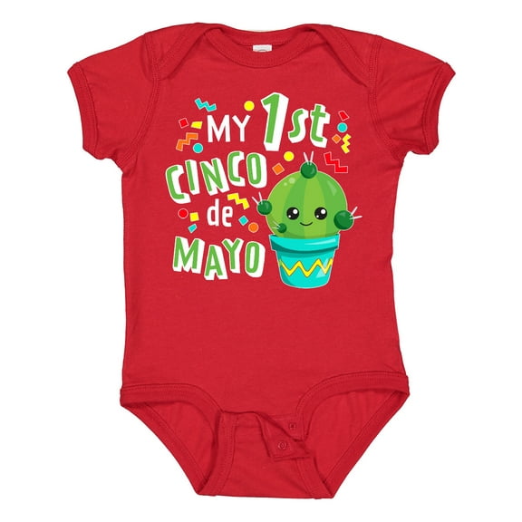 Inktastic My First Cinco de Mayo- cute cactus Boys or Girls Baby Bodysuit