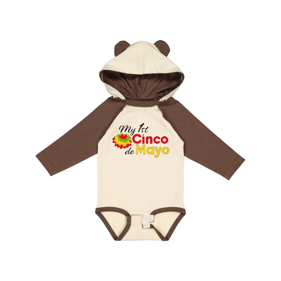 Inktastic My First Cinco de Mayo with colorful flower Boys or Girls Long Sleeve Baby Bodysuit
