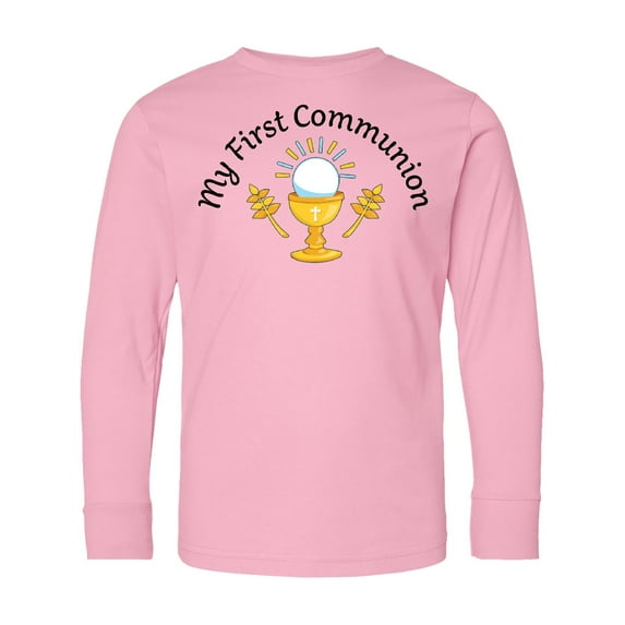 Inktastic My First Communion with Chalice and Host Long Sleeve Youth T-Shirt