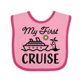 thumbnail image 1 of Inktastic My First Cruise with Cruise Ship and Palm Trees Boys or Girls Baby Bib, 1 of 4
