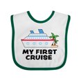 thumbnail image 1 of Inktastic My First Cruise with Cruise Ship and Palm Trees Boys or Girls Baby Bib, 1 of 4