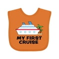 thumbnail image 1 of Inktastic My First Cruise with Cruise Ship and Palm Trees Boys or Girls Baby Bib, 1 of 4