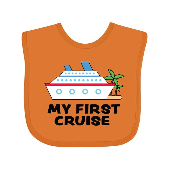 Inktastic My First Cruise with Cruise Ship and Palm Trees Boys or Girls Baby Bib