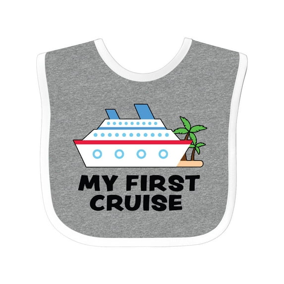 Inktastic My First Cruise with Cruise Ship and Palm Trees Boys or Girls Baby Bib