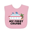 thumbnail image 1 of Inktastic My First Cruise with Cruise Ship and Palm Trees Boys or Girls Baby Bib, 1 of 4