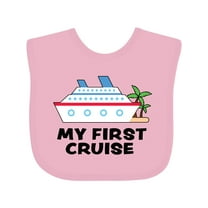 Inktastic My First Cruise with Cruise Ship and Palm Trees Boys or Girls Baby Bib