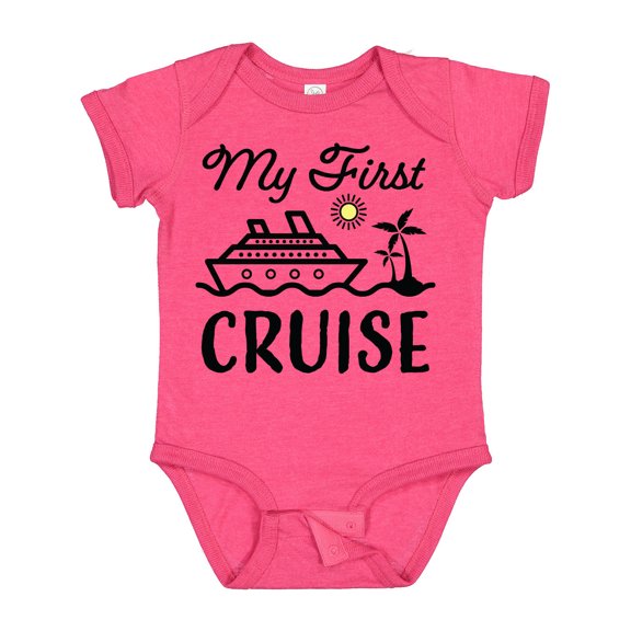 Inktastic My First Cruise with Cruise Ship and Palm Trees Boys or Girls Baby Bodysuit
