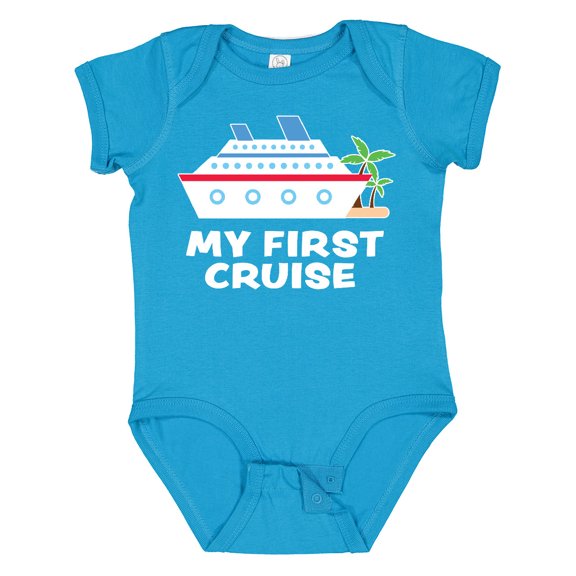 Inktastic My First Cruise with Cruise Ship and Palm Trees Boys or Girls Baby Bodysuit