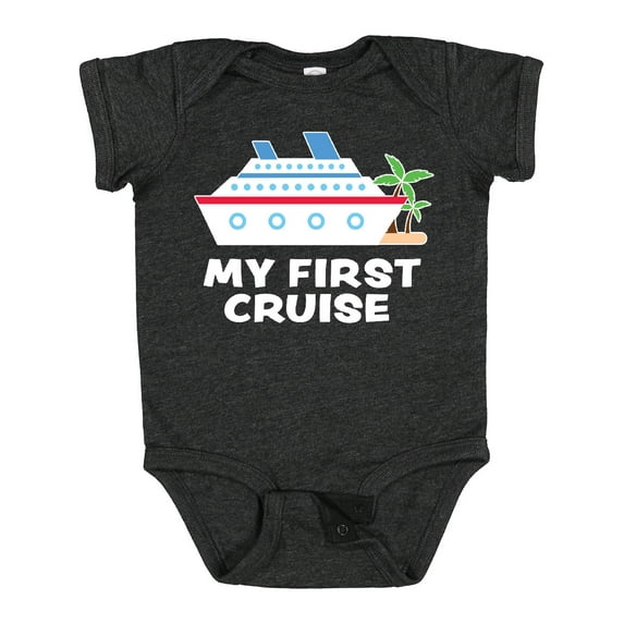 Inktastic My First Cruise with Cruise Ship and Palm Trees Boys or Girls Baby Bodysuit