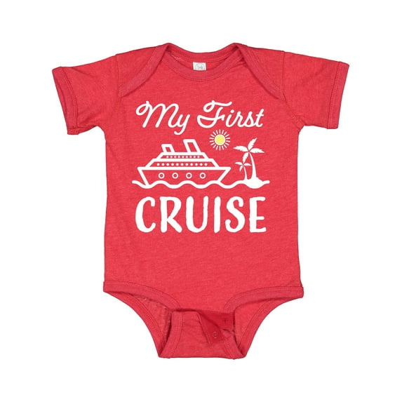 Inktastic My First Cruise with Cruise Ship and Palm Trees Boys or Girls Baby Bodysuit