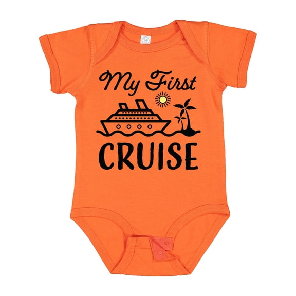 Inktastic My First Cruise with Cruise Ship and Palm Trees Boys or Girls Baby Bodysuit