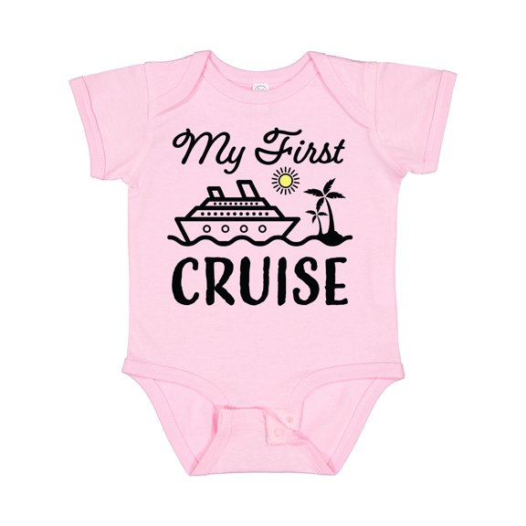 Inktastic My First Cruise with Cruise Ship and Palm Trees Boys or Girls Baby Bodysuit