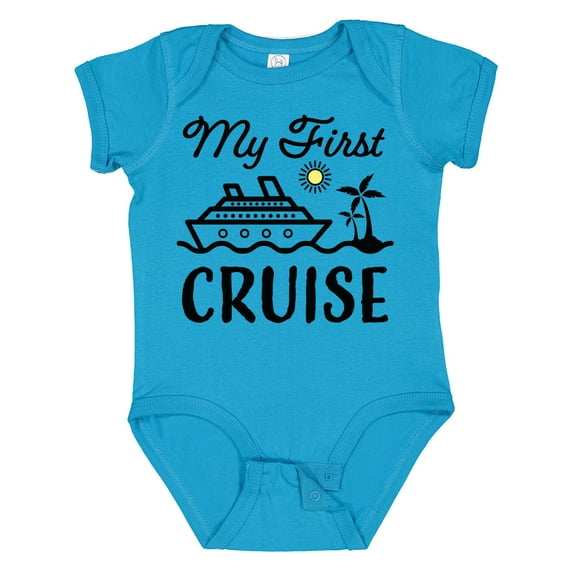 Inktastic My First Cruise with Cruise Ship and Palm Trees Boys or Girls Baby Bodysuit