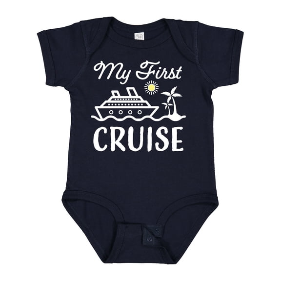 Inktastic My First Cruise with Cruise Ship and Palm Trees Boys or Girls Baby Bodysuit