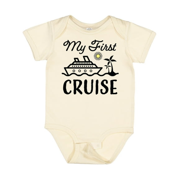 Inktastic My First Cruise with Cruise Ship and Palm Trees Boys or Girls Baby Bodysuit
