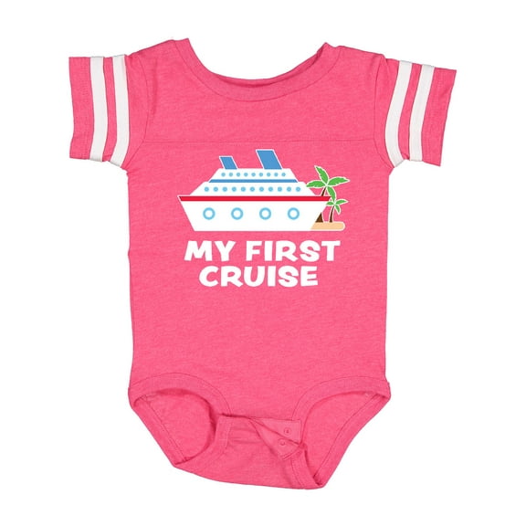 Inktastic My First Cruise with Cruise Ship and Palm Trees Boys or Girls Baby Bodysuit