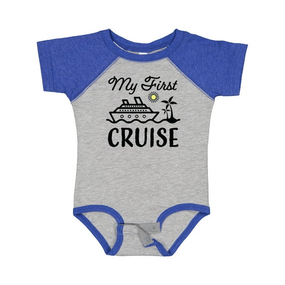 Inktastic My First Cruise with Cruise Ship and Palm Trees Boys or Girls Baby Bodysuit