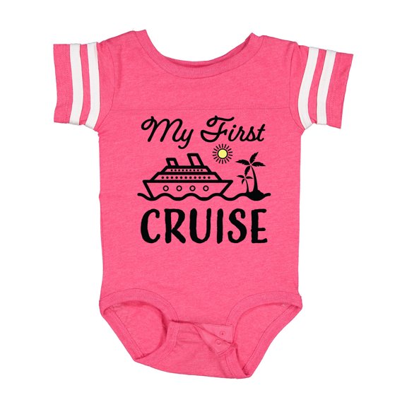 Inktastic My First Cruise with Cruise Ship and Palm Trees Boys or Girls Baby Bodysuit