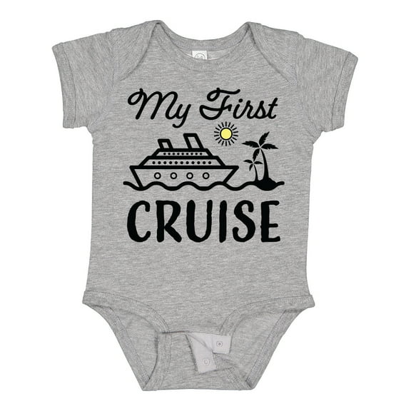 Inktastic My First Cruise with Cruise Ship and Palm Trees Boys or Girls Baby Bodysuit