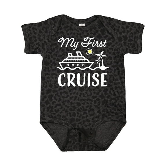 Inktastic My First Cruise with Cruise Ship and Palm Trees Boys or Girls Baby Bodysuit