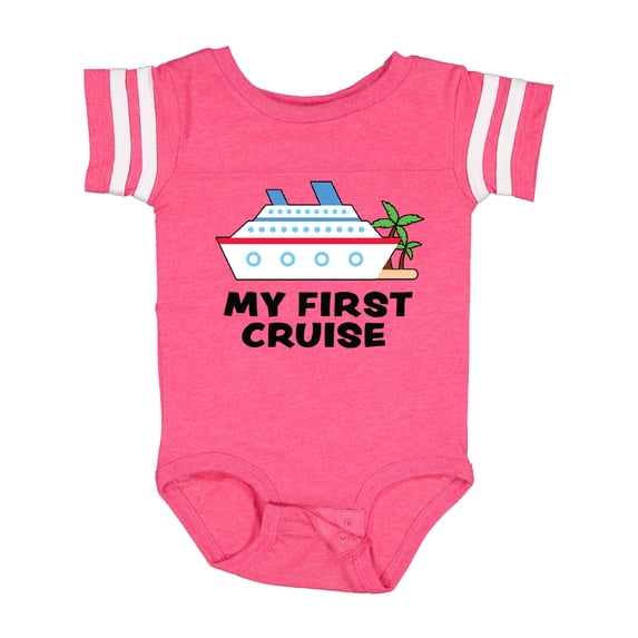 Inktastic My First Cruise with Cruise Ship and Palm Trees Boys or Girls Baby Bodysuit