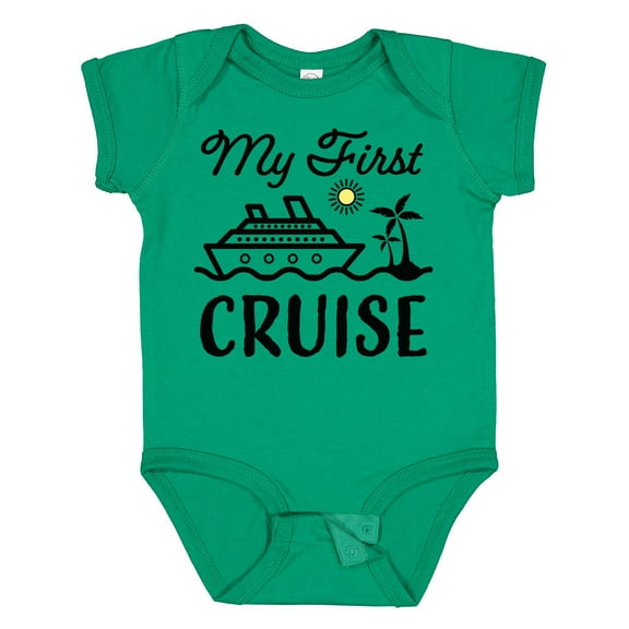 Inktastic My First Cruise with Cruise Ship and Palm Trees Boys or Girls Baby Bodysuit