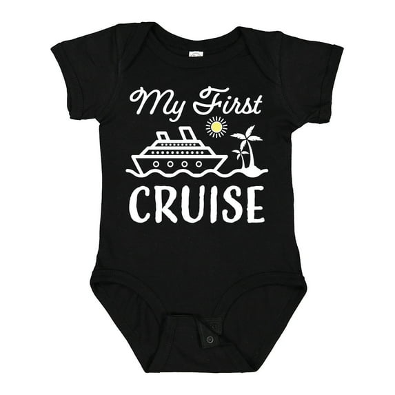 Inktastic My First Cruise with Cruise Ship and Palm Trees Boys or Girls Baby Bodysuit