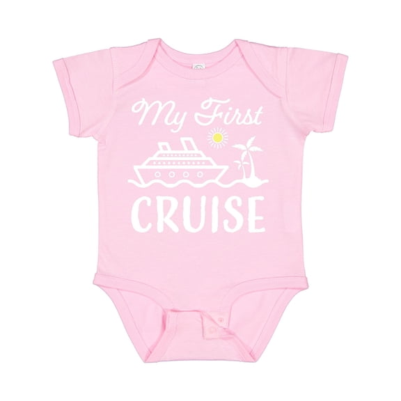 Inktastic My First Cruise with Cruise Ship and Palm Trees Boys or Girls Baby Bodysuit